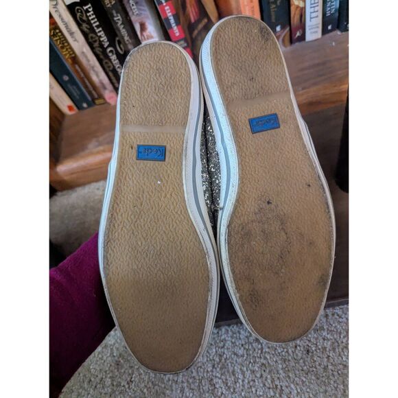 Keds For Kate Spade New York Glitter Sneakers - Size 9 - Silver/ Gray - Picture 2 of 6